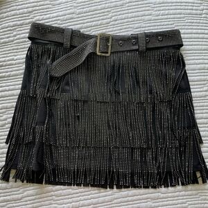 Nashville Babe Rhinestone Fringe Mini Skirt